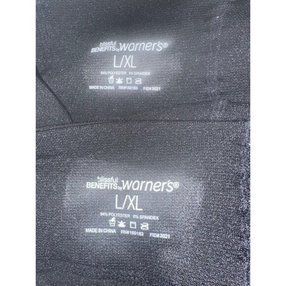 Blissful Benefits By Warners L/XL Black Leggings Seamless High-Waisted Polyester - Picture 3 of 10